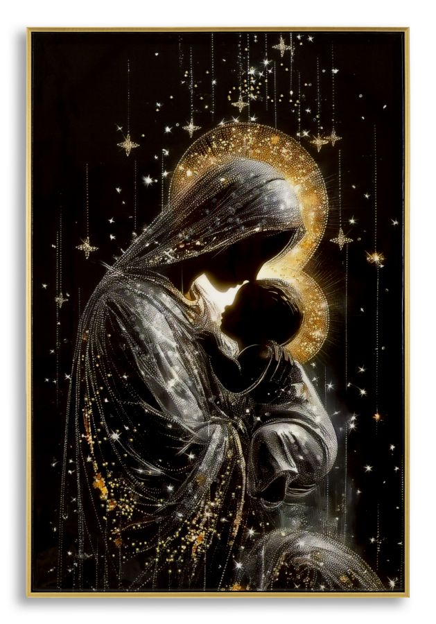 Verziertes Leinwandbild lackiert m. Rahmen Maternity 60 x 3,5 x 90 cm Tanne wo