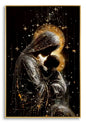 Decorated print on lacquered canvas with frame, maternity, 60 x 3.5 x 90 cm, fir wood
