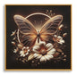 Print c/w led on lacquered canvas c/w butterfly frame cm fir wood, canvas and pl