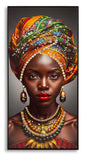 Decorated print on lacquered canvas with Maya fir wood, canvas and plas frame