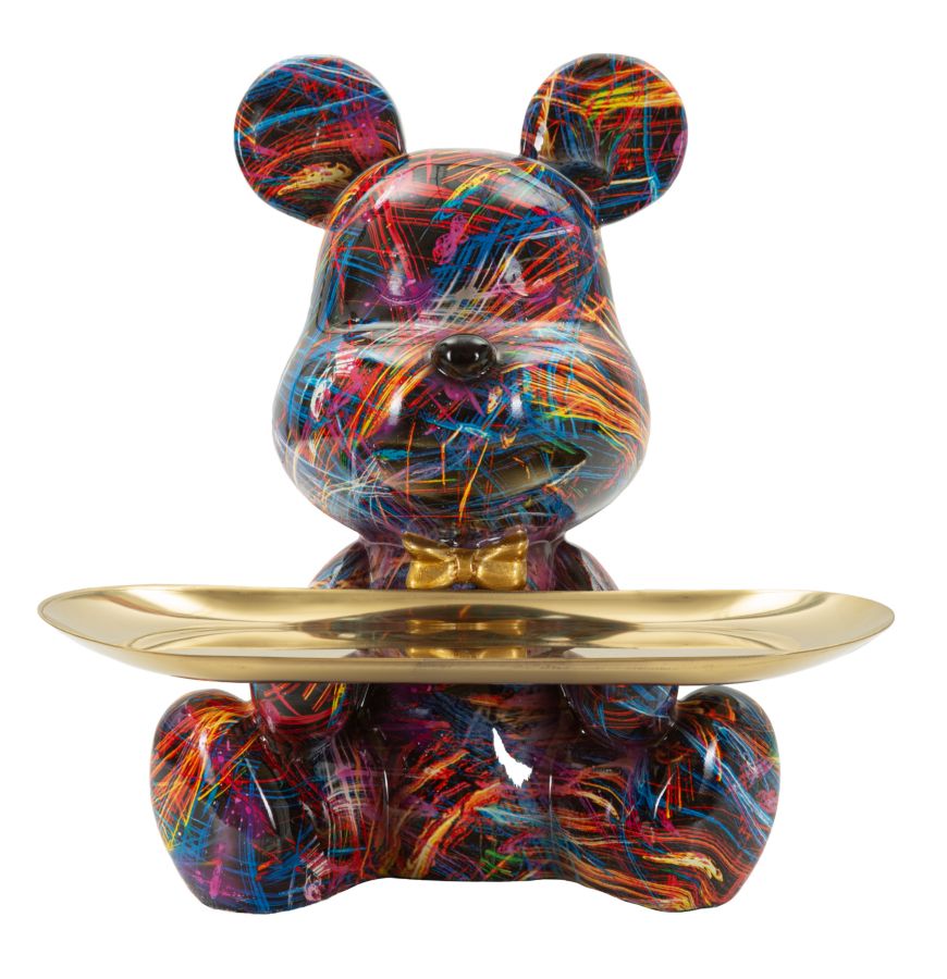 Dekorative Psycho-Hundestatue mit Taschen, Polyresin, 17 x 15 x 22,5 cm