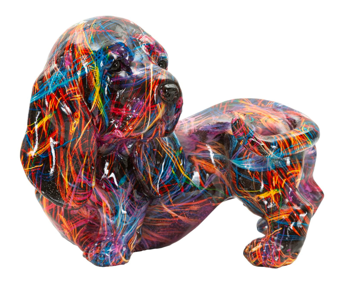 Statua decorativa bassotto psyco cm polyresin 20 x 14 x 16,5
