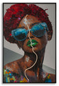 LED Print On African Canvas With 3D Acrylic Application Cm 60 X 3.5 X 90 Decorative Indoor Canvas