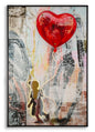 Print w/LED on canvas heart cm 60 x 3.5 x 90 (3D acrylic application) canv