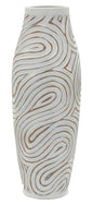 Oblix Resin Vase Height 50 cm Diameter 18.5 cm Opening 9 cm Polyresin with Spiral Decoration