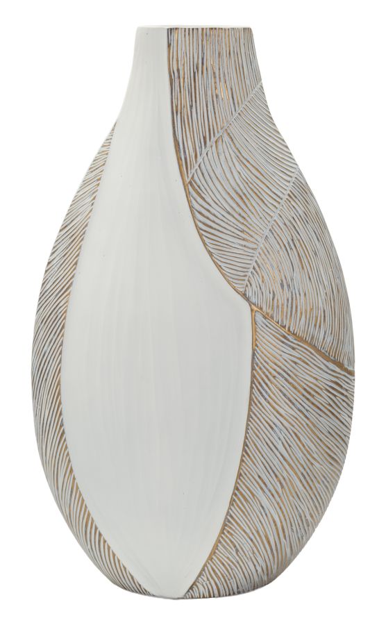 Harzgefäß Ho Chi Minh 29,5 X 13,5 X 50 cm Polyresin mit Öffnung 8 X 5 Gebogene Linien Elegant