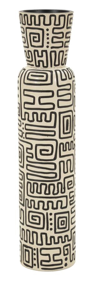 Vaso Resina Nairobi Diametro 15,5 Cm Altezza 65 Cm Apertura 11,5 Cm Polyresin Geometrie Lineari Decorativi