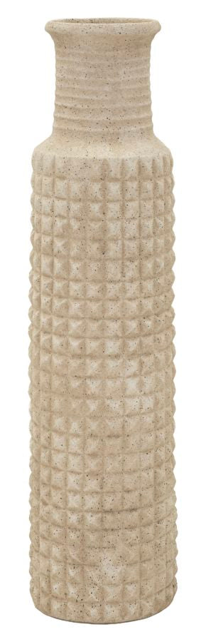Pflanzgefäß für den Außenbereich aus Polyresin mit Sandtextur, Durchmesser 28 cm, Höhe 110 cm, Öffnung Durchmesser 18 cm