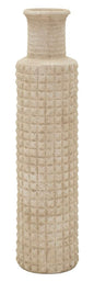 Outdoor Sandblasted Polyresin Vase Height 97 cm Diameter 24.5 cm with Opening 14 cm
