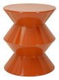 Zag Orange Metal Living Room Side Table Ø 37.5 x 45 Cm Glossy Finish Bold Modern Design
