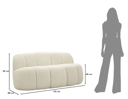 Ball Sofa Weiß Aus Sperrholz Mit Schwamm Und Polyester 145x80x69 Cm Skulpturales Glamour-Design
