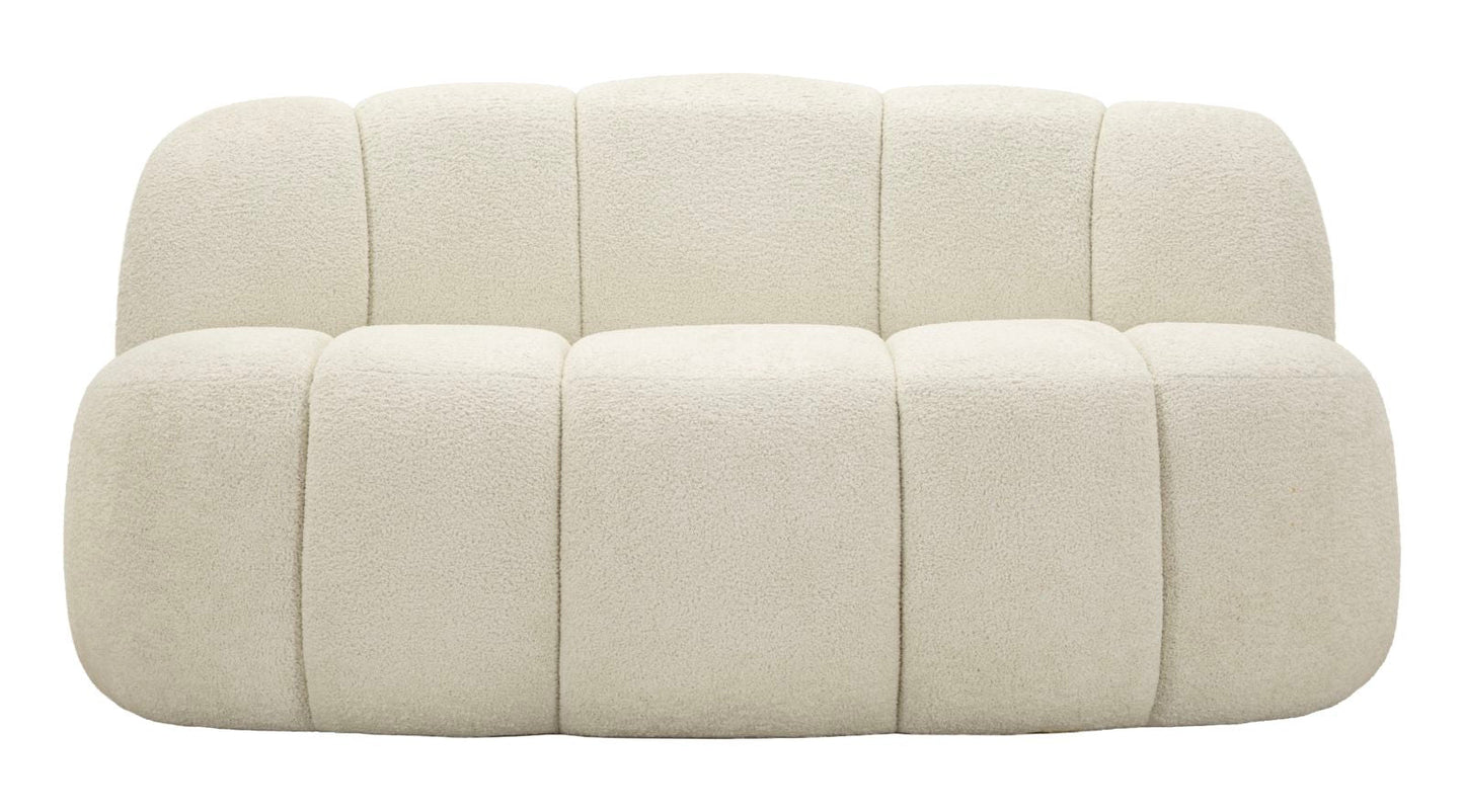 Ball Sofa Weiß Aus Sperrholz Mit Schwamm Und Polyester 145x80x69 Cm Skulpturales Glamour-Design