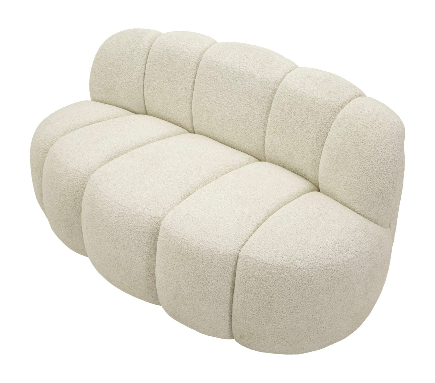 Ball Sofa Weiß Aus Sperrholz Mit Schwamm Und Polyester 145x80x69 Cm Skulpturales Glamour-Design