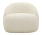 Ginevra White Armchair in Plywood with Soft Bouclé Fabric and Nordic Comfort 81x78x64 cm