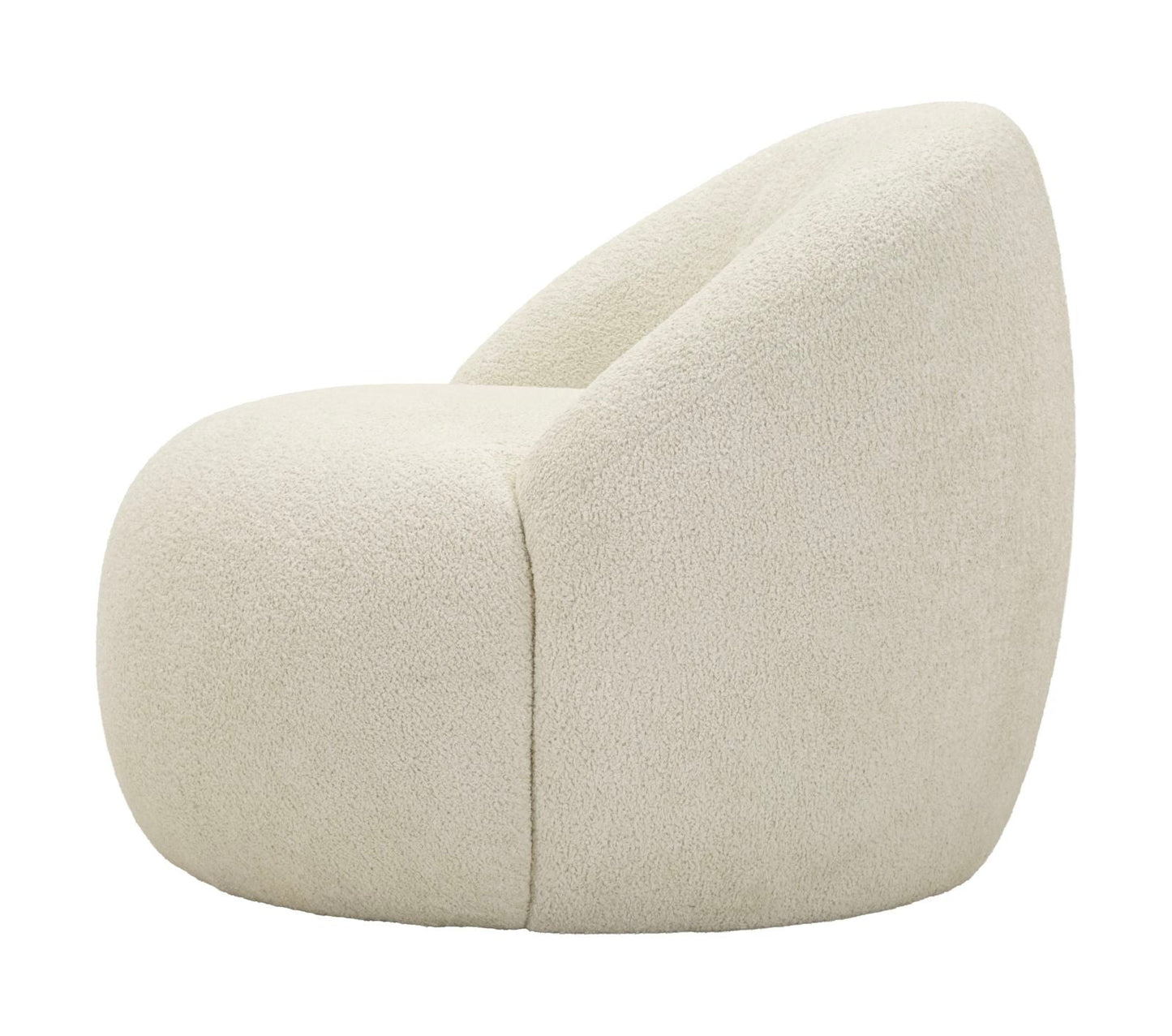 Sessel Ginevra Weiß aus Sperrholz mit weichem Bouclé-Stoff und Nordic Comfort 81x78x64 cm