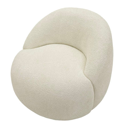 Sessel Ginevra Weiß aus Sperrholz mit weichem Bouclé-Stoff und Nordic Comfort 81x78x64 cm