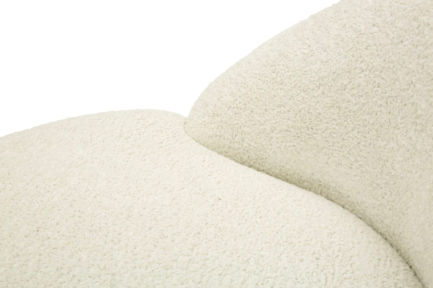 Sessel Ginevra Weiß aus Sperrholz mit weichem Bouclé-Stoff und Nordic Comfort 81x78x64 cm