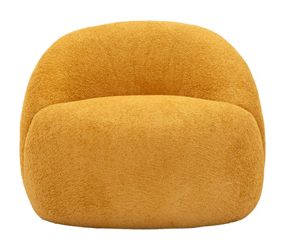 Poltrona Ginevra Senape Bouclé Con Struttura In Plywood Imbottitura In Schiuma E Poliestere 81x78x64 Cm