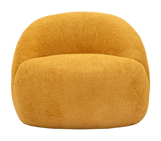 Ginevra Mustard Bouclé Armchair with Plywood Frame Foam and Polyester Padding 81x78x64 cm
