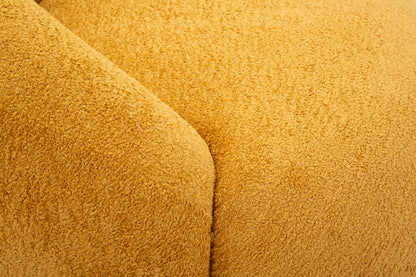 Poltrona Ginevra Senape Bouclé Con Struttura In Plywood Imbottitura In Schiuma E Poliestere 81x78x64 Cm
