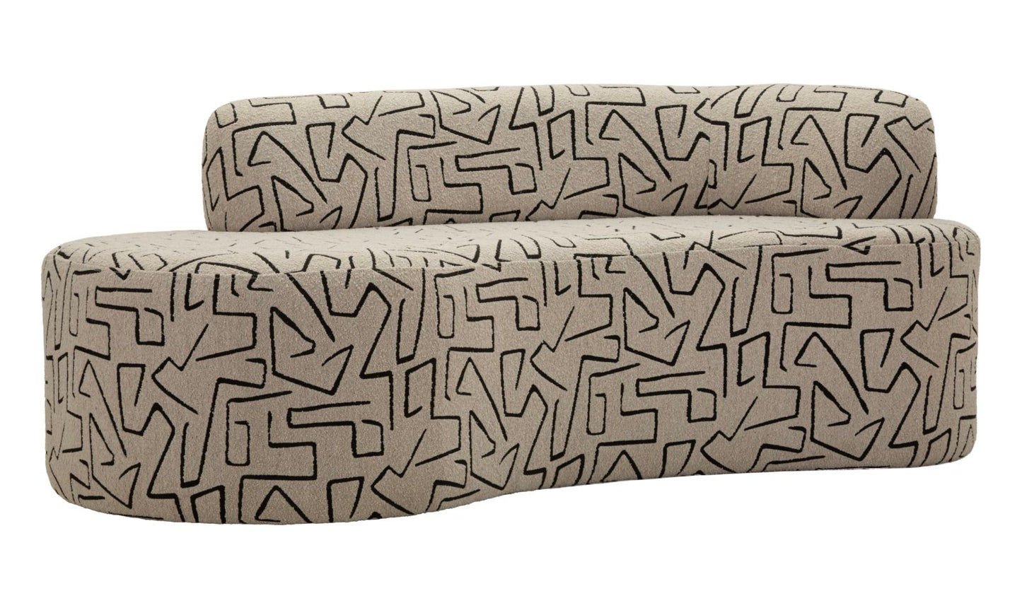Sofa Nairobi 176 x 91,5 x 69 cm aus Sperrholz, Schaumstoff und Polyester für modernes Wohnzimmer