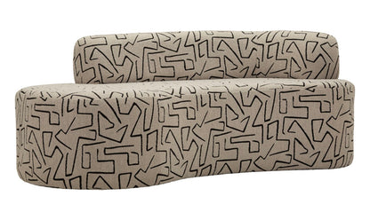 Sofa Nairobi 176 x 91,5 x 69 cm aus Sperrholz, Schaumstoff und Polyester für modernes Wohnzimmer
