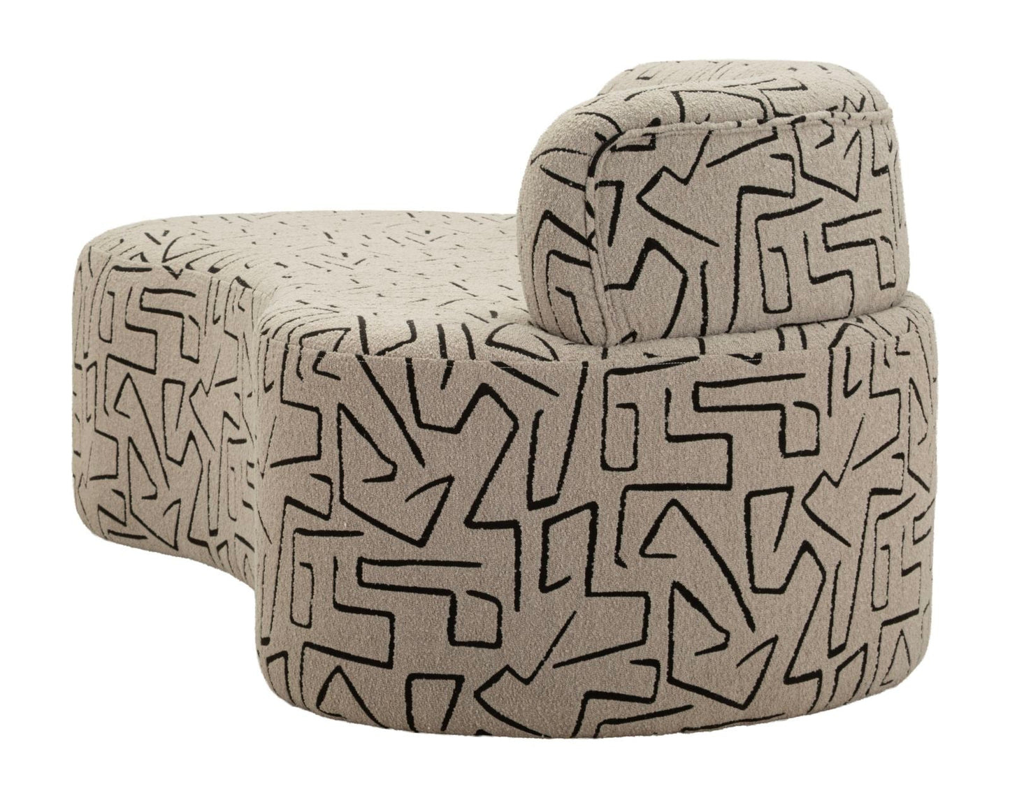 Sofa Nairobi 176 x 91,5 x 69 cm aus Sperrholz, Schaumstoff und Polyester für modernes Wohnzimmer