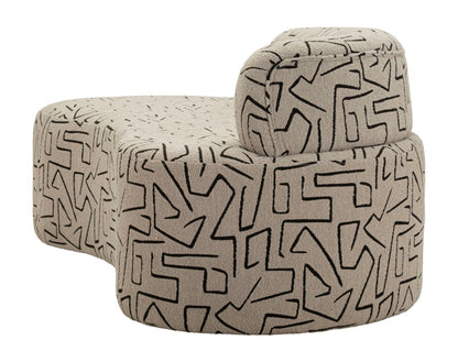 Sofa Nairobi 176 x 91,5 x 69 cm aus Sperrholz, Schaumstoff und Polyester für modernes Wohnzimmer