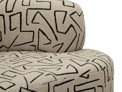 Sofa Nairobi 176 x 91,5 x 69 cm aus Sperrholz, Schaumstoff und Polyester für modernes Wohnzimmer