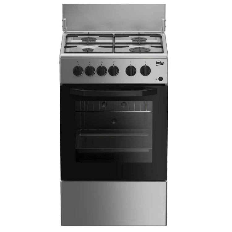 BEKO GASHERD 4 BRENNER ELEKTROOFEN 54L 50x50 SILBER CSS42014FS