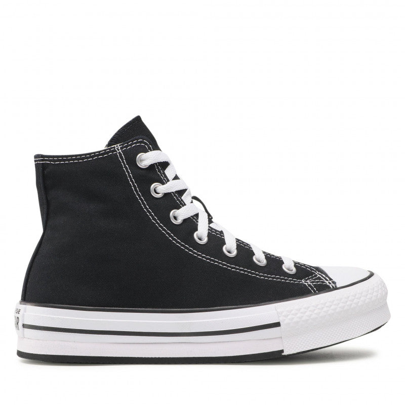 Converse sneakers alta in tela da ragazza Chuck Taylor All Star Eva Lift Hi 272855C nero-bianco