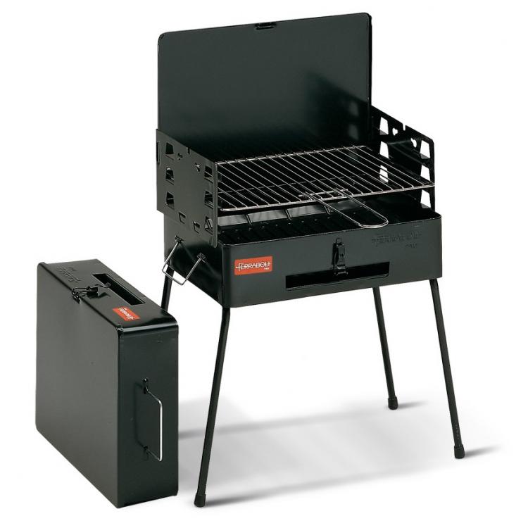 Ferraboli - Picknick-Holzkohlegrill als Koffer, Rost 40x30 Minigrill 208