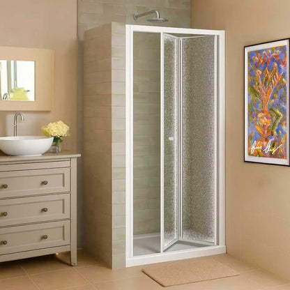 Porta doccia a soffietto Smeralda bollicine acrilico 73-78 - ap. 63 cm — Giava