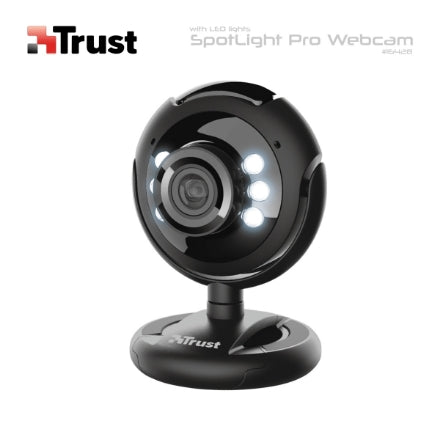 Webcam Trust Spotlight mit internem Mikrofon und LED-Leuchten PC Desktop Skype USB