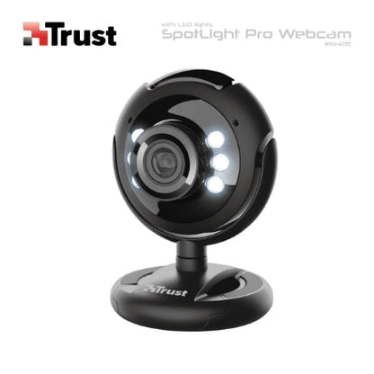 Webcam Trust Spotlight mit internem Mikrofon und LED-Leuchten PC Desktop Skype USB