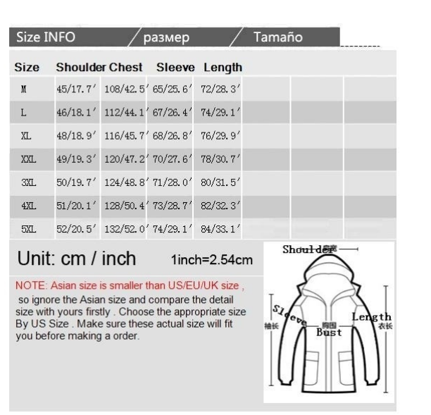 Giubbotto Winter Plus Size Men Jacket Warm Overcoat Outwear Cotton