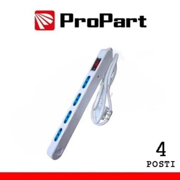 Multipresa Salvaspazio 4posti 2P+T bipasso con protez Spina 16A + interr
