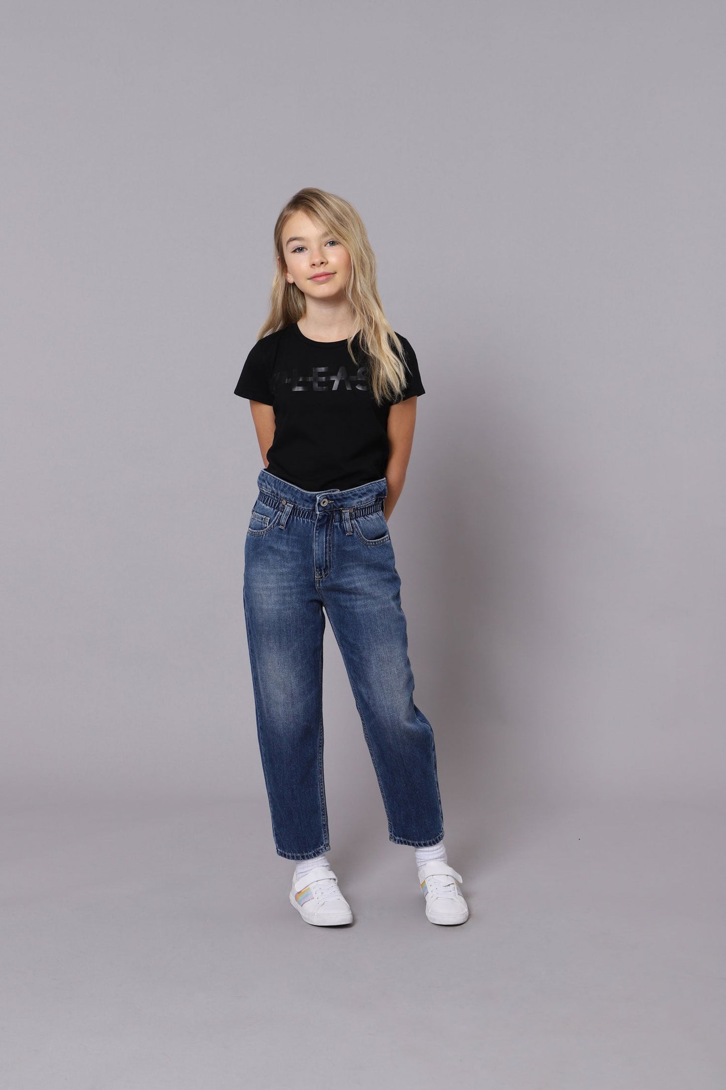 Please Pantalone Denim Paperbag PHG3B37G31 1670 blu denim