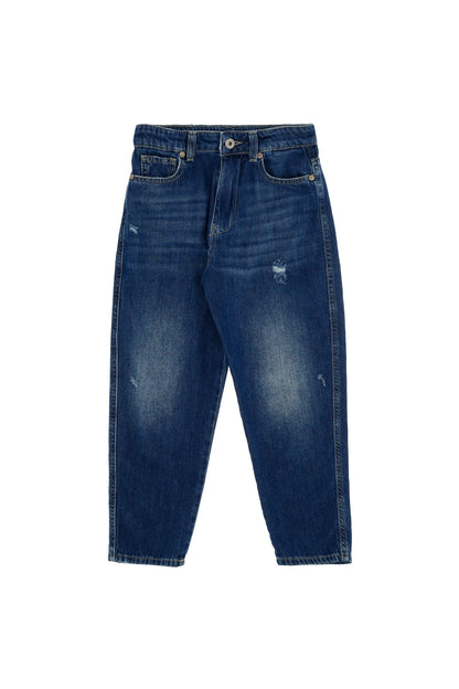 Please Pantalone Denim Mom-Fit effetto Délavé PHG4F98G31 1670 blue denim