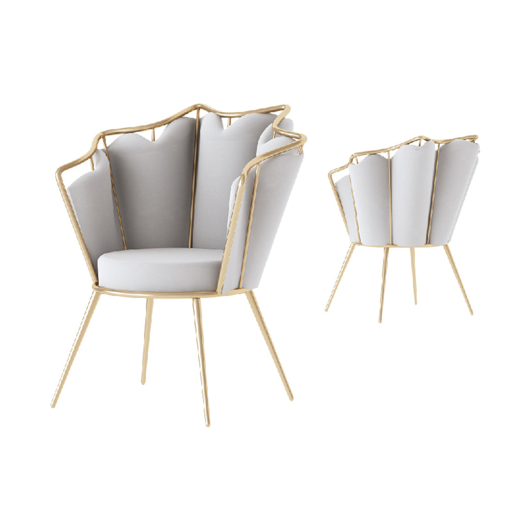 Vergoldeter blütenförmiger Sessel, Maße 73x64x88