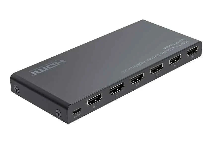 Switch 5x1 HDMI 2.0 18G 4k@60hz HDR, con telecomando IR