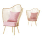 "Lotus leaf" chair in golden metal, 76x61x108 cm