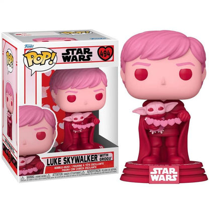 Funko Pop ! Star Wars - Valentines  Luke With Grogu (494) Statuetta Vinyl Figure