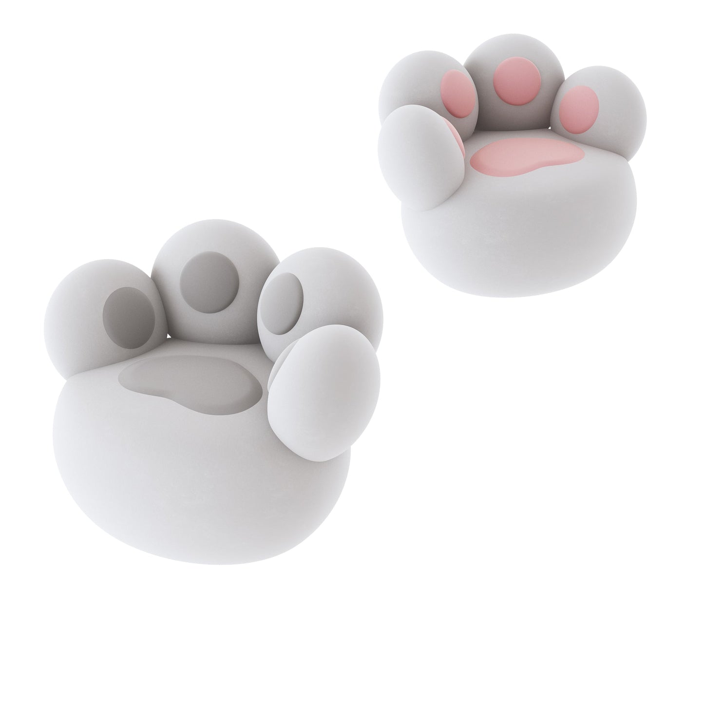 Poltrona "Zampa di Gatto" in Tessuto Peluche Grigio - Dimensioni 76x96x72