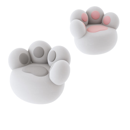 Poltrona "Zampa di Gatto" in Tessuto Peluche Grigio - Dimensioni 76x96x72