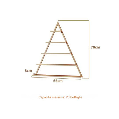 Espositore per smalti da parete in ferro battuto di forma triangolare