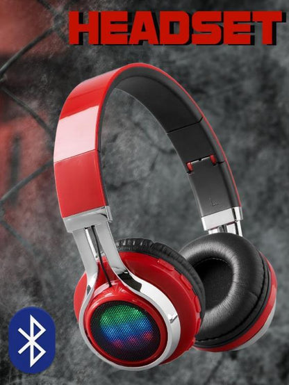 KABELLOSE BLUETOOTH STEREO-KOPFHÖRER KLAPPBAR SD RADIO FREISPRECHFUNKTION MIT LED
