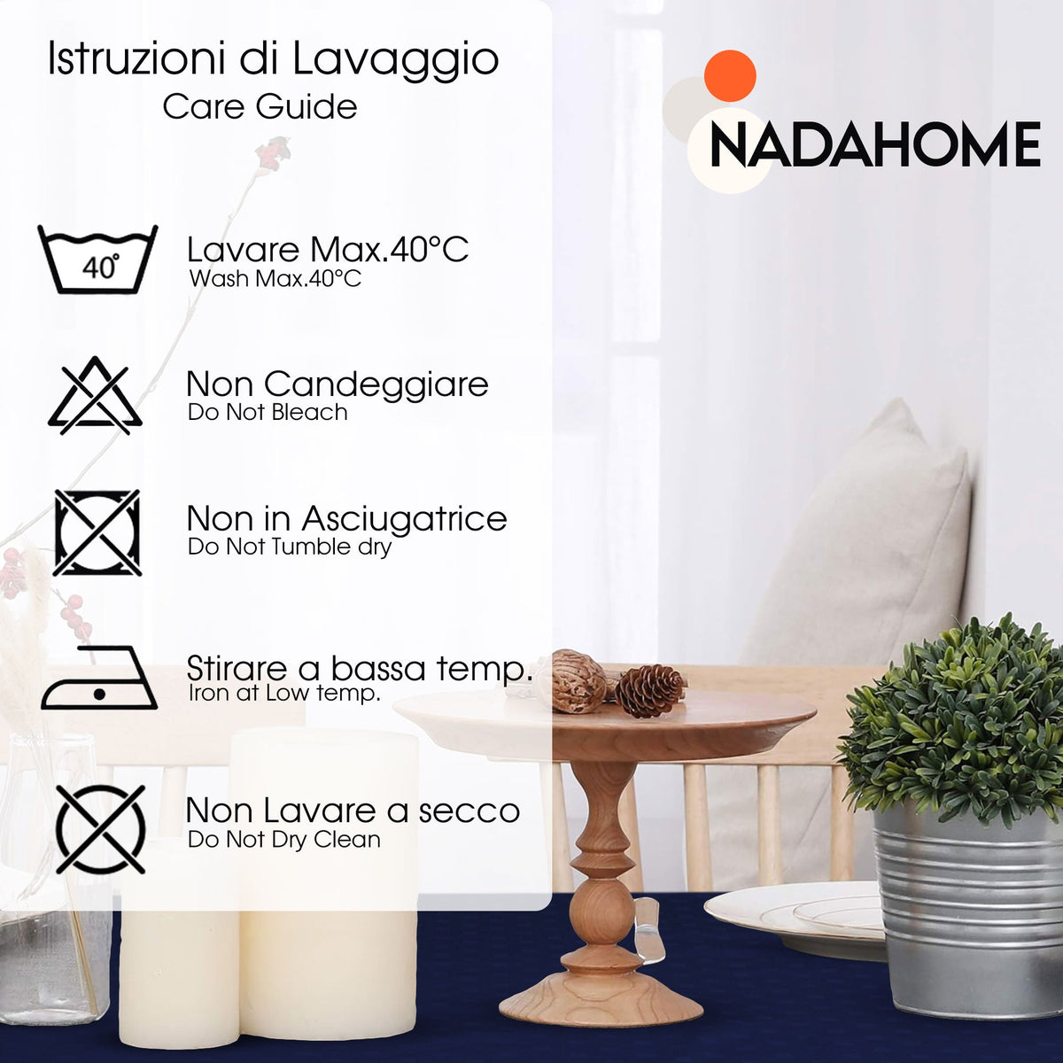 Tovaglia Servizio da Tavola + Tovaglioli 12 Posti Damina in Cotone 0543