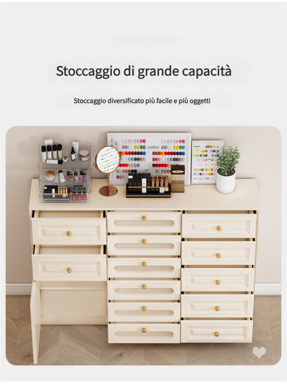 Cassettiera moderna per negozi di manicure e cura della pelle，Design a più scomparti.Specializzato per l'organizzazione del negozio