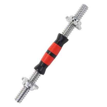 Manubrio Bodybuilding Acciaio E Gomma 35Cm Filettato Sollevamento Pesi Dischi